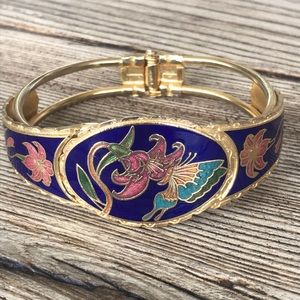 Cloisonné Bracelet Royal Blue Hinged